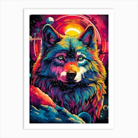 Wolf In Space 2 Art Print