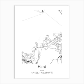 Hard,Austria Minimalist Map Art Print