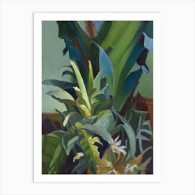 Staghorn Fern Cézanne Style Art Print