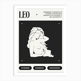 Leo Zodiac Sign Art Print