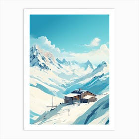 Lech Zurs Am Arlberg   Austria, Ski Resort Illustration 0 Simple Style Art Print