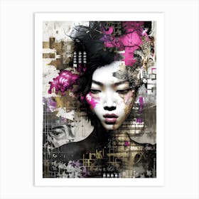 Asian Girl Impressionist Abstract 1 Art Print