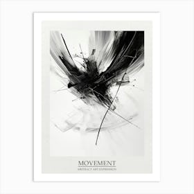 Movement Abstract Black And White 7 Poster Art Print