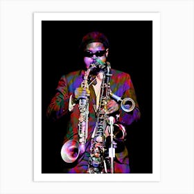 Rahsaan Roland Kirk American Jazz multi-instrumentalist in my Colorful Illustration Art Print