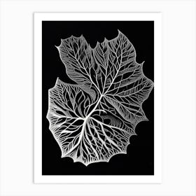 Marshmallow Leaf Linocut 3 Art Print