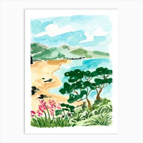 Summer Beach New Zealand Art Print