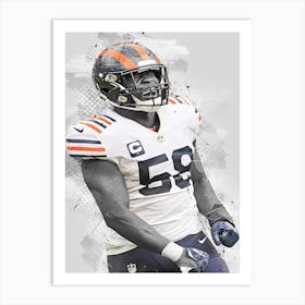 Roquan Smith Chicago Bears Art Print