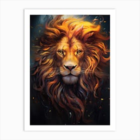 Lion Art Painting Symbolism Style 4 Art Print