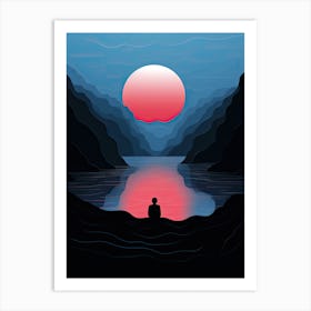 Sunset In The Mountains, Loneliness Art Print