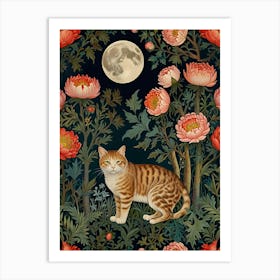 William Morris Cat In The Moonlight 15 Art Print