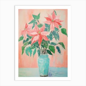 Flower Painting Fauvist Style Poinsettia 2 Art Print