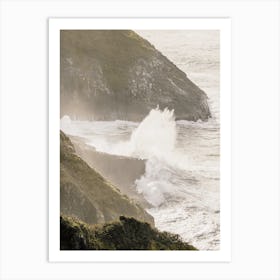 California Cliffside Waves Art Print