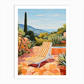 Sun Lounger By The Pool In Sardinia Italy 2 Art Print