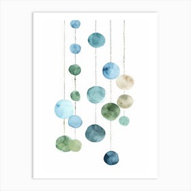 Blue And Green Pebbles Art Print