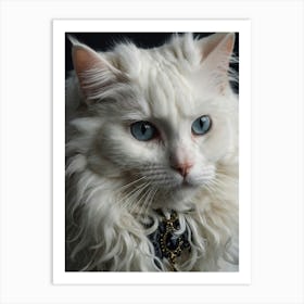 White Cat With Blue Eyes Art Print