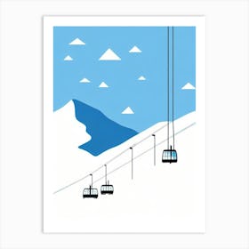 Mont Sainte Anne, Canada Minimal Skiing Poster Art Print