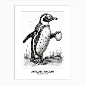 Penguin Balancing Eggs Poster 4 Art Print