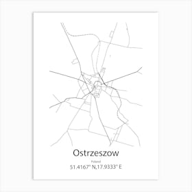 Ostrzeszow,Poland Minimalist Map Art Print