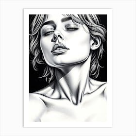 Black and White Portrait Of A Woman Art Print