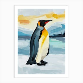 King Penguin Livingston Island Colour Block Painting 2 Art Print