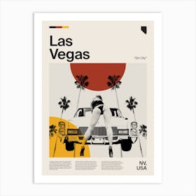 Mid Century Las Vegas Travel Art Print