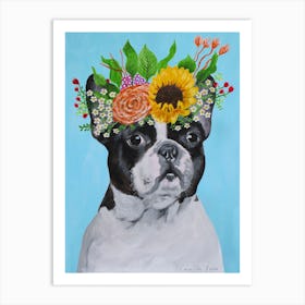 Frida Kahlo French Bulldog Art Print