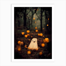 A Surprised Ghost In The Forest Photo Art Print