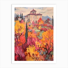 Autumn Gardens Painting Villa Medici Italy 2 Art Print