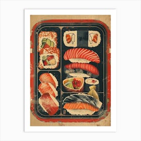 Bento Box Japanese Cuisine Mid Century Modern 1 Art Print