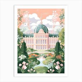 Palace Of Versailles   Versailles, France   Cute Botanical Illustration Travel 0 Art Print