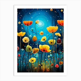 Poppies At Night Art Print