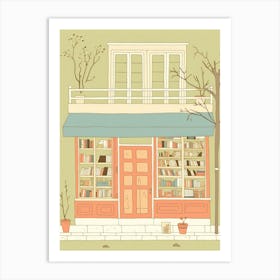 Athens The Book Nook Pastel Colours 1 Art Print