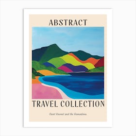 Abstract Travel Collection Poster Saint Vincent And The Grenadines 1 Art Print