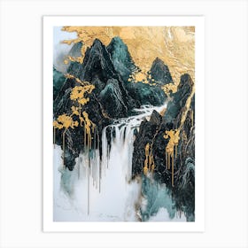 Cordillera Oriental Golden Peaks - Abstract Light Art Print