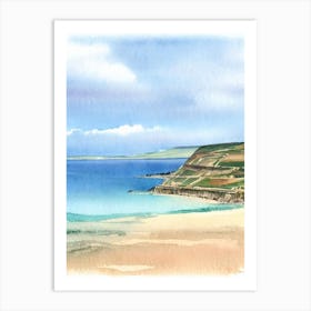 Chesil Beach, Dorset Watercolour Art Print