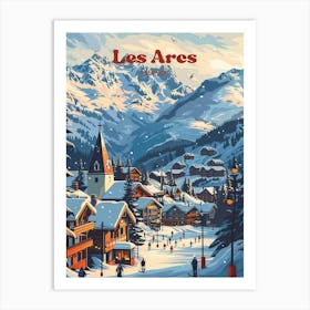 Les Arcs France Winter Travel Art Art Print