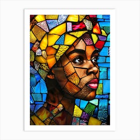 African Woman Stained Glass 1 Art Print