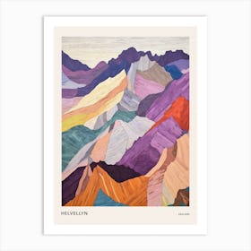 Helvellyn England 1 Colourful Mountain Illustration Poster Art Print