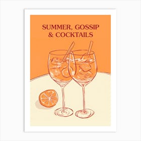 Summer Gossip Cocktails Aperol Art Print