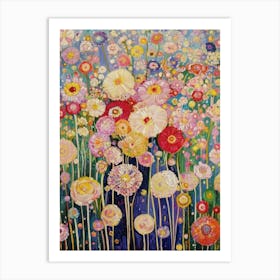 Gustav Klimt Print Flower Garden Painting Klimt Exhibition Poster Painting Wildflowers Full Art Print