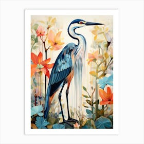 Bird Painting Collage Great Blue Heron 5 Art Print