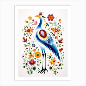 Scandinavian Bird Illustration Egret 3 Art Print