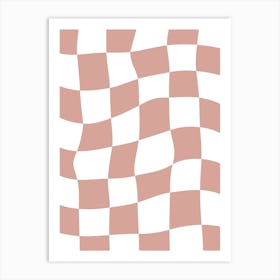 Checkerboard - Dusty Pink Art Print