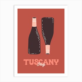 Tuscan Wine Art Print - Red Tones Wall Decor for Wine Lovers Art Print