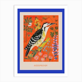 Spring Birds Poster Woodpecker 1 Art Print