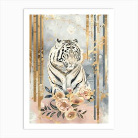 Tiger With Flowers 5 Art Print