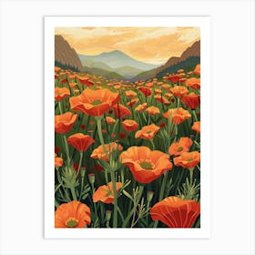 Poppies In The Mountains 3 Art Print