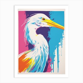 Andy Warhol Style Bird Egret 3 Art Print
