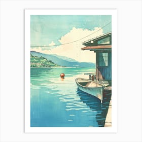 Naoshima Japan 4 Retro Illustration Art Print