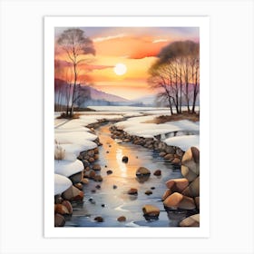 Winter Landscape Painting 4 Art Print